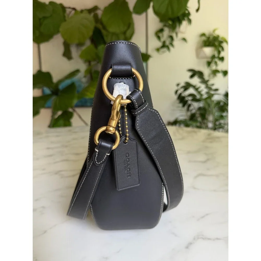 NWT Coach Maddy Hobo Glovetanned Leather Black Crossbody Bag with Pouch 88344